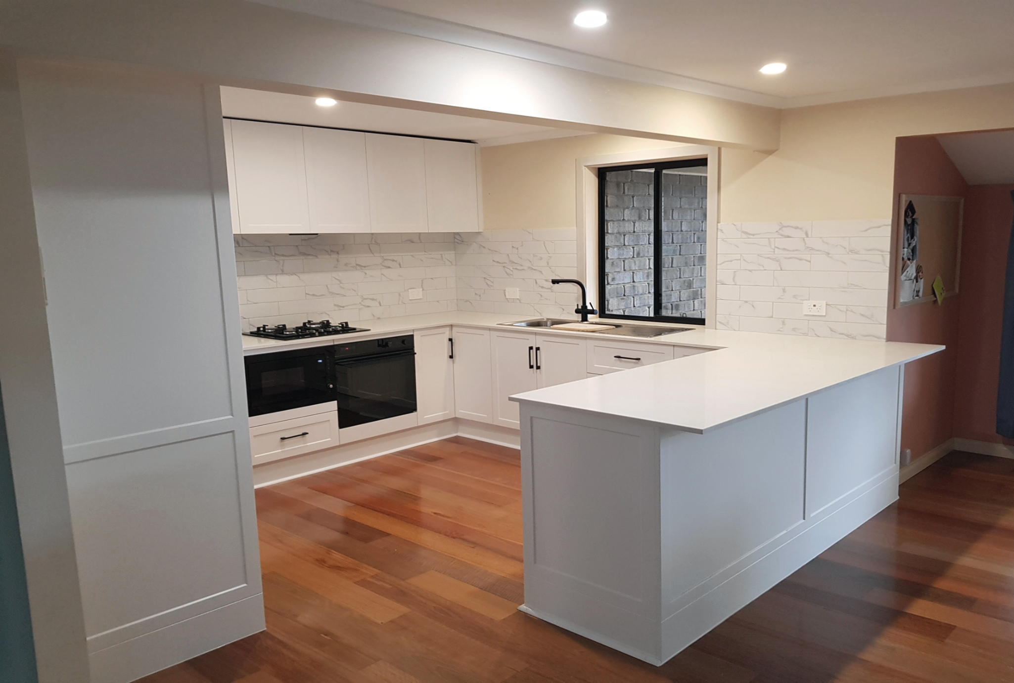 A Thermolaminated Kitchen Renovation with a Mix of Timber & Stainless Steel Benchtops, at Prospect, Nailsworth, Sefton Park, Walkerville, Hindmarsh and Vale Park, by Adelaide’s Compass Kitchens